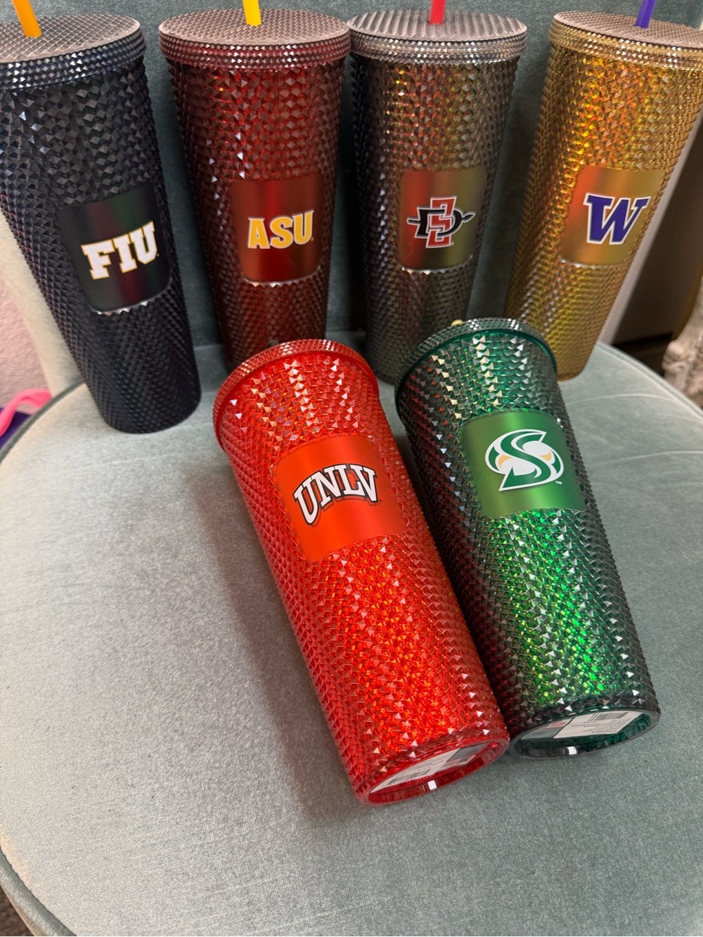 Starbucks 6 State University Studded Tumblers - Brand New
